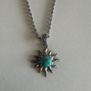 Clocks and Colours silver necklace and ring